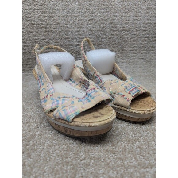 Relativity Womens Fabric Sandals Adjustable Strap Patchwork Size 10M Wedge Heel - Picture 1 of 13